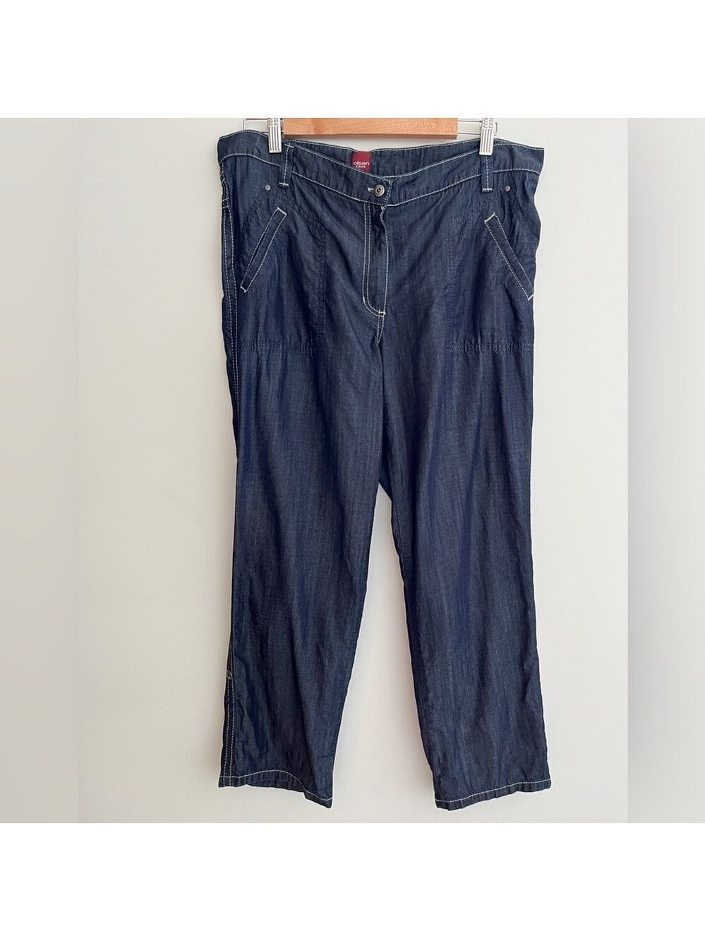 OLSEN EUROPE Lisa Pants Roll Tab Leg Convertible 100% Lyocell Lightweight Summer